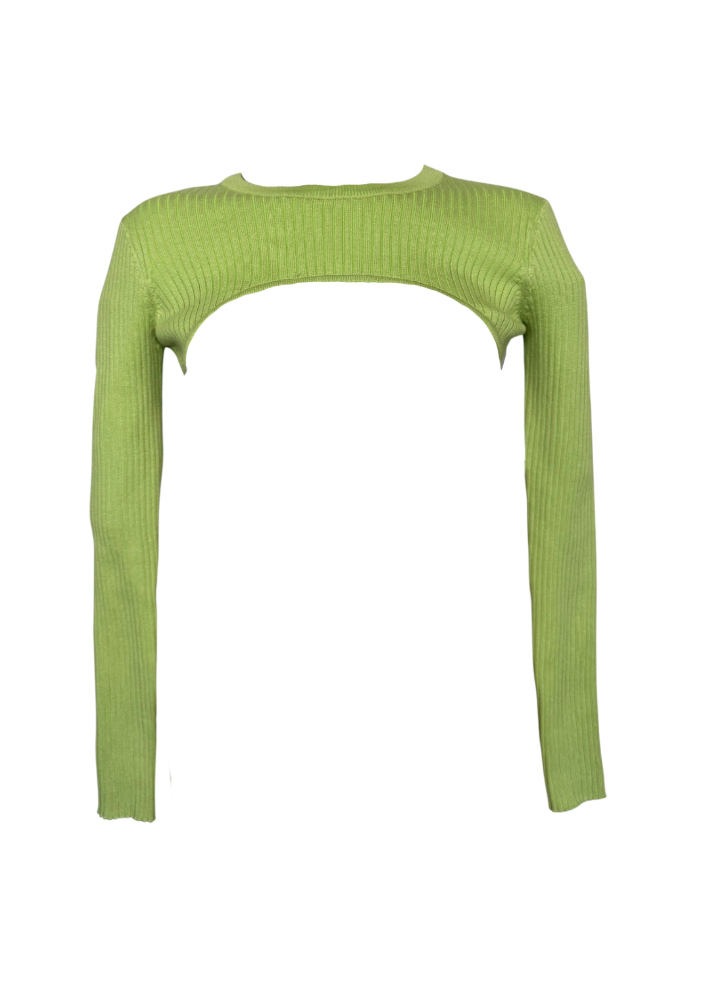 JAYLIN CROP RIBBED SWEATER | LIME GREEN