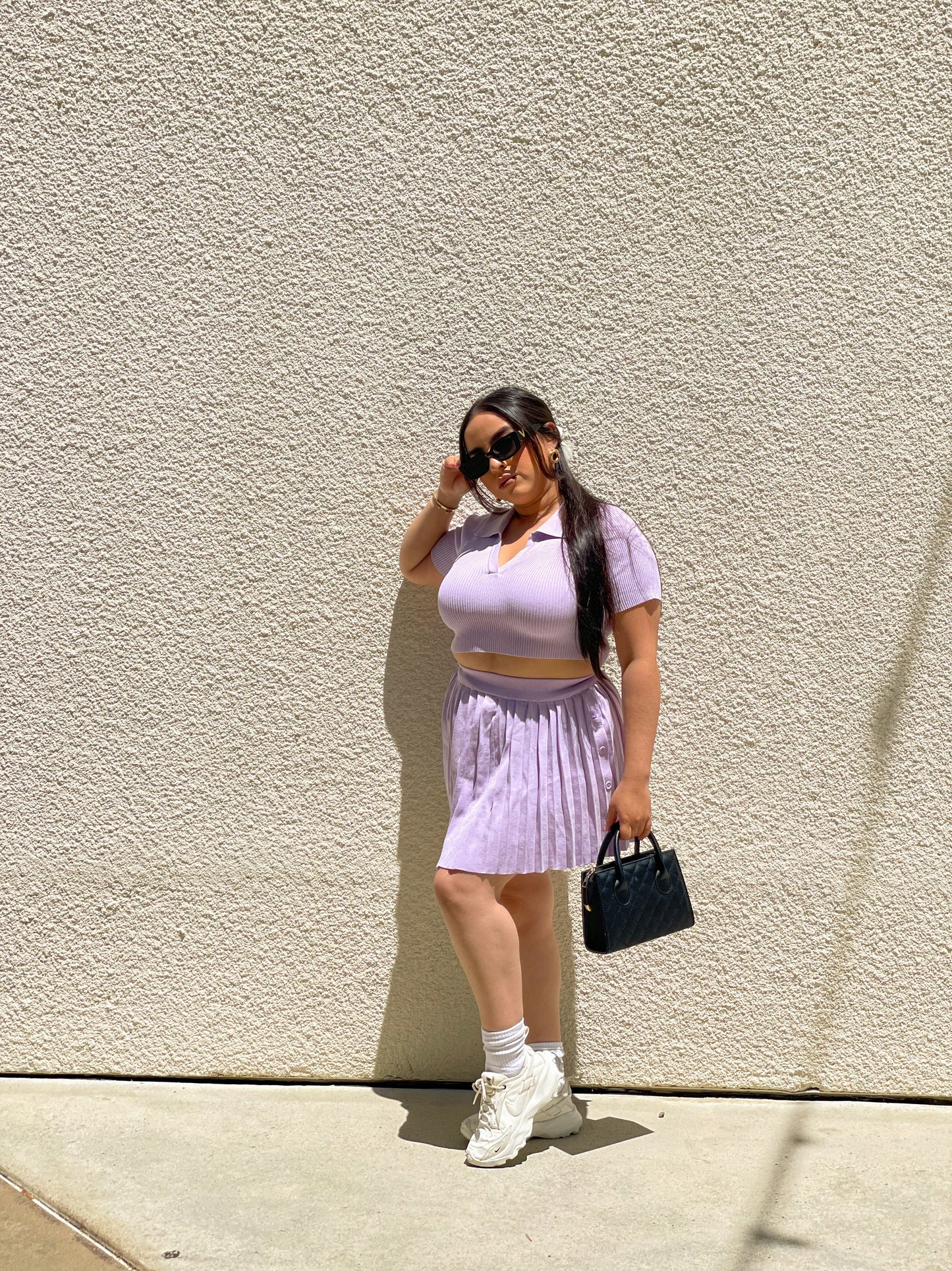 TENNIS KNITTED SKIRT LAVENDER