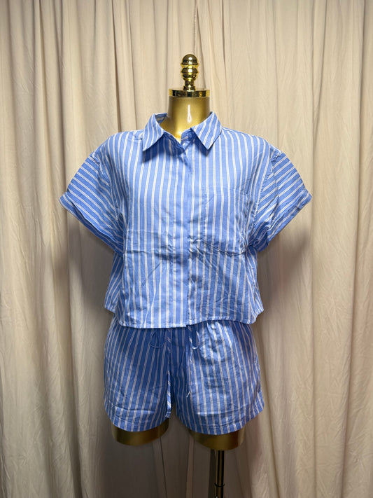 Stripped shirt and boxer set